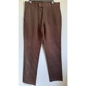 Carolina Herrera CH Pants Men Size 34 Brown Pockets 100% Cotton Chino Casual